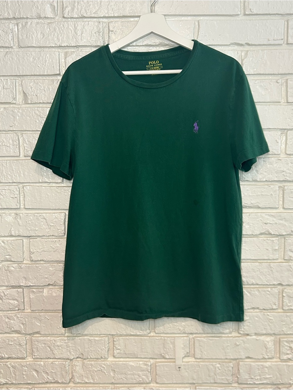 Polo by Ralph Lauren Dark Green Short-Sleeve Crewneck Tee with Purple Pony